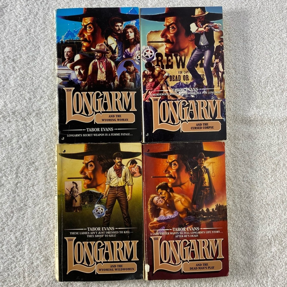Vintage Longarm Action Western Romance Novel x4